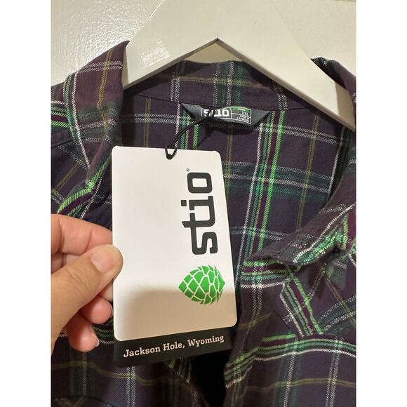 Stio Men's Junction Midweight Flannel Shirt Deep Purple Plaid Size XXL NWT Warm - Picture 2 of 15